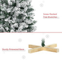 6 Ft Snow Flocked Artificial Christmas Tree with Pencil Shape, Green HOMCOM