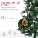 6' Snow Artificial Christmas Tree Holiday Home Decor with Pine Cones