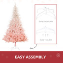 6FT Pink Artificial Christmas Tree Metal Stand Fully Pretty Home Office Joy