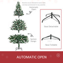 6ft Snow-Dipped Artificial Christmas Tree Red Berries Metal Base Traditional