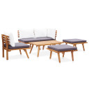 vidaXL 6 Piece Garden Lounge Set Solid Wood Acacia - 90 x 55 x 35 cm Table