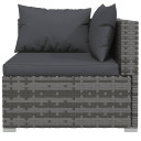 vidaXL 6 Piece Garden Lounge Set with Anthracite Cushions Poly Rattan Grey