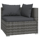 vidaXL 7 Piece Garden Lounge Set with Anthracite Cushions Poly Rattan Grey - 60 x 60 x 30 cm Table