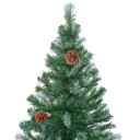 Frosted Christmas Tree with LEDs & Ball Set & Pinecones 150 cm to 210 cm