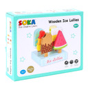 SOKA Wooden Ice Lollies 7 pcs Ice Cream Popsicle Selection Pretend Play Set 3+