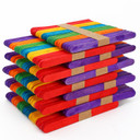 Vibrantly coloured Vinsani Coloured Wooden Lolly Sticks arranged in a neat stack, perfect for desserts, kids' DIY art projects, and crafts