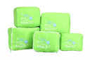 5PC Travel Essential Bag-in-Bag Travel Luggage Organizer Storage Handle Bag Pouch Set Green