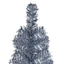 Slim Christmas Tree with LEDs&Ball Set Silver 240 cm