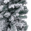 Slim Artificial Christmas Tree with Flocked Snow Green 150 cm