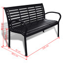 Garden Bench 125 cm Steel and WPC Black