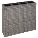 2x Garden Raised Bed with 8 Pots - Poly Rattan - White,Grey,Black,Brown