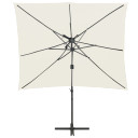 Cantilever Umbrella with Double Top - 250x250 cm - Sand,Green,Taupe,Anthracite,Black,Azure Blue,Bordeaux Red,Terracotta