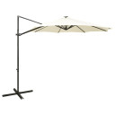 Cantilever Umbrella with Pole and LED Lights - 300 cm - Sand,Green,Anthracite,Taupe,Black,Azure Blue,Bordeaux Red,Terracotta