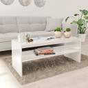 Coffee Table High Gloss White 100x40x40 cm Chipboard