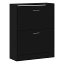 vidaXL Shoe Cabinet Black 63x24x81 cm Engineered Wood