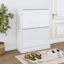 vidaXL Shoe Cabinet High Gloss White 63x24x81 cm Engineered Wood