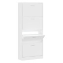 vidaXL Shoe Cabinet White 63x24x147 cm Engineered Wood