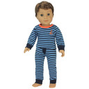 2 Piece Baby Dolls Clothes Set, 18 Inch Baby Boy Doll Blue Striped Pijama Outfit