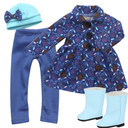 4 Piece Baby Dolls Clothes Set, 15" Doll Coat & Leggings & Hat Outfit & Boots