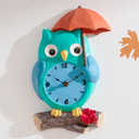 Fantasy Fields Childrens Blue Kids Wooden Owl Bedroom Wall Clock Gift