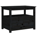 vidaXL Coffee Table Black 71x49x55 cm Solid Wood Pine