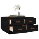 vidaXL Coffee Table Black 80x80x45 cm Solid Wood Pine