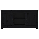 vidaXL TV Cabinet Black 103x36.5x52 cm Solid Wood Pine