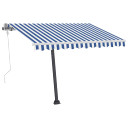 Freestanding Manual Retractable Awning - 300x250cm to 600x350cm - orange and brown,blue and white,cream,yellow and white,anthracite