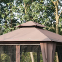  Gazebo Canopy, 2-Tier-Brown