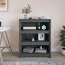 vidaXL Book Cabinet Grey 80x35x97 cm Solid Wood Pine