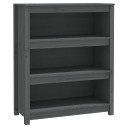 vidaXL Book Cabinet Grey 80x35x97 cm Solid Wood Pine