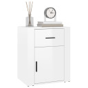 vidaXL Bedside Cabinet High Gloss White 50x36x60 cm Engineered Wood