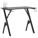 Gaming Desk with Y Shape Legs Black & Red 90x60x75 cm to 110x60x75 cm
