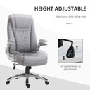High Back Executive Office Chair Home Swivel PU Leather Chair, Grey