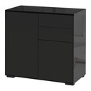 Side Cabinet with 2 Door Cabinet and 2 Drawer for Home Office Black