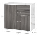 Side Cabinet with 2 Door Cabinet and 2 Drawer for Home Office Grey