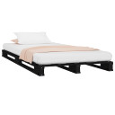 vidaXL Bed Frame Black 100x200 cm Solid Wood Pine