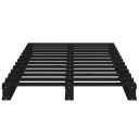 vidaXL Bed Frame Black 90x190 cm Solid Wood Pine 3FT Single