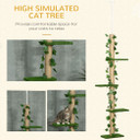 242cm Adjustable Floor-To-Ceiling Cat Tree w/ Anti-Slip Kit - Green