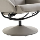 Adjustable Recliner Swivel Leather Armchair 360 Rotatable Stool W/ Footrest