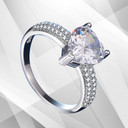 3.2Ct Heart Shaped Diamond Solitaire Bridal Engagement Ring 18Ct White Gold Over