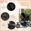 Lightwieght Pushchair w/ Reclining Backrest From Birth to 3 Years - Black