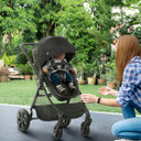 Foldable Baby Pushchair w/ Fully Reclining Backrest From Birth to 3 Years- Black