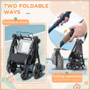 Foldable Baby Pushchair w/ Fully Reclining Backrest From Birth to 3 Years- Grey