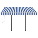 vidaXL Manual Retractable Awning with LED - 3x2.5m to 6x3.5m - Multiple Colour Combinations
