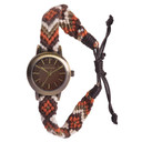 Kahuna Women's Quartz Watch with Brown Dial Analogue Display and Brown Fabric Strap