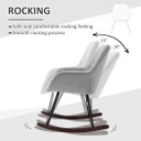 Modern Rocking Chair with Steel Frame Sponge Padding - Grey