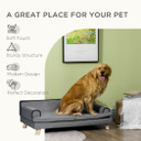 Pet Sofa for Large, Medium Dogs, with Wooden Legs Water-resistant Fabric, Grey