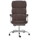 Reclining Office Chair Brown Faux Leather