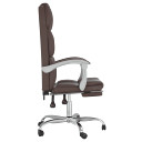 Reclining Office Chair Brown Faux Leather